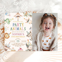 Invitación Llamando a todos los animales de la fiesta Foto de