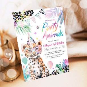 Invitación Llamando a todos los animales de la fiesta Safari
