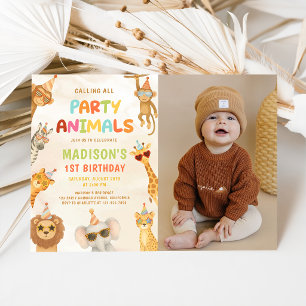 Invitación Llamando a todos los animales de la fiesta Safari