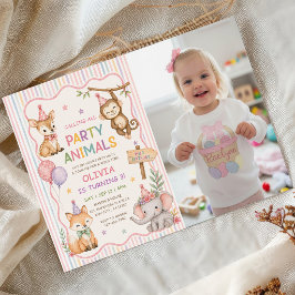 Invitación Llamando a todos los animales de la fiesta Safari 