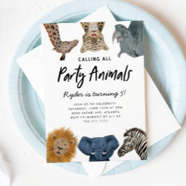 Invitación Llamando a todos los animales Fiestas al cumpleaño