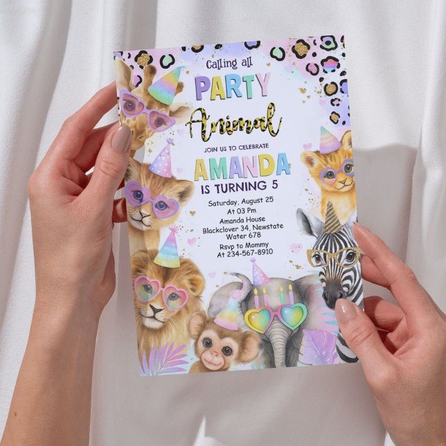 Invitación Llamando a todos los animales Fiestas - Cumpleaños ( Calling All Party Animals - Jungle Safari Birthday)