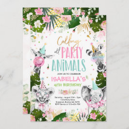 Invitación Llamando a todos los animales Fiestas Cumpleaños S