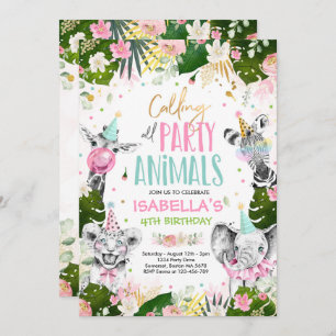 Invitación Llamando a todos los animales Fiestas Cumpleaños S