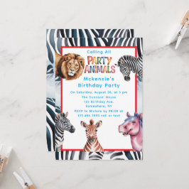 Invitación Llamando a todos los animales Fiestas fiesta de cu