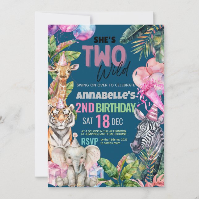 Invitación Llamando a todos los animales Fiestas fiesta de cu (Anverso)