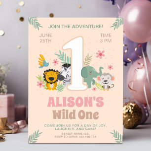Invitación Llamando a todos los animales fiestas, Jungle 1er 
