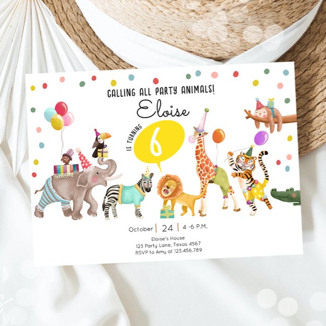 Invitación Llamando a todos los animales Fiestas Safari Boy C (Subido por el creador)