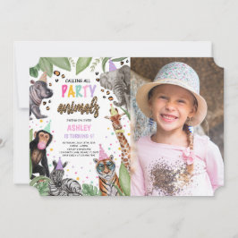 Invitación Llamando a todos los animales Fiestas Safari Foto 