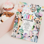 Invitación Llamando a todos los animales Fiestas Safari Kids<br><div class="desc">Llamar a todos los animales Fiestas - ¡Una invitación de cumpleaños super genial para niños,  perfecta para cualquier edad! Este diseño divertido está lleno de vida y color. Acuarela tiernos animales fiestas de safari enmarcando una plantilla de cumpleaños moderna que es fácil de personalizar.</div>