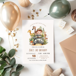 Invitación Llamando a todos los animales Fiestas Safari Niños