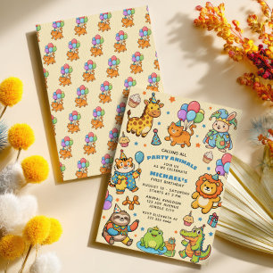 Invitación Llamando a todos los animales fiesteros Fiesta de 