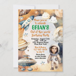 Invitación Llamando a todos los astronautas Cumpleaños con te