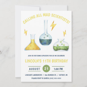 Invitación ¡Llamando a todos los científicos locos! Fiesta de