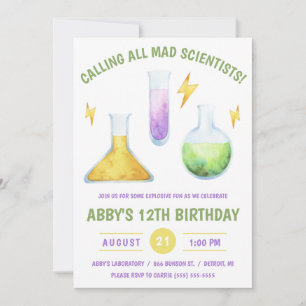 Invitación ¡Llamando a todos los científicos locos! Fiesta de
