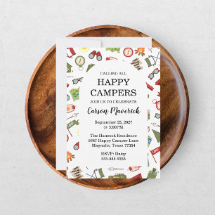 Invitación Llamando a Todos los Felices Campistas Cumpleaños 