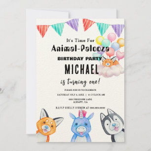 Invitación Llamando a todos los Fiestas de animales Chica Saf