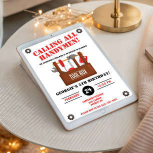 Invitación ¡Llamando a todos los Handymen! Fiesta de cumpleañ