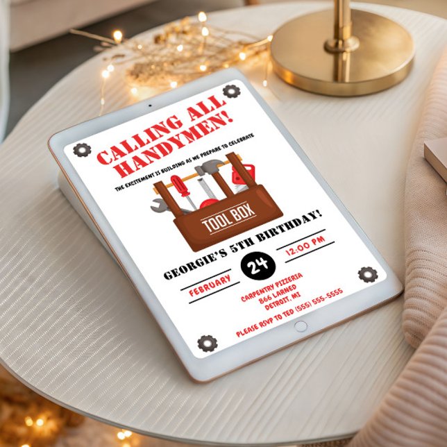 Invitación ¡Llamando a todos los Handymen! Fiesta de cumpleañ (Subido por el creador)