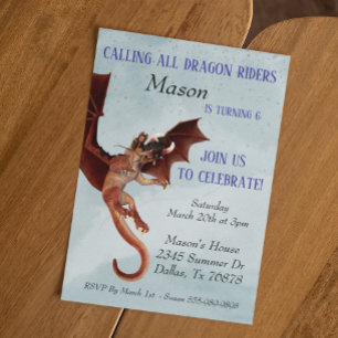 Invitación Llamando a todos los Jinetes de Dragones Fiesta de