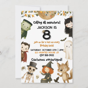 Invitación ¡Llamando a todos los Monstruos! Cumpleaños Fiesta