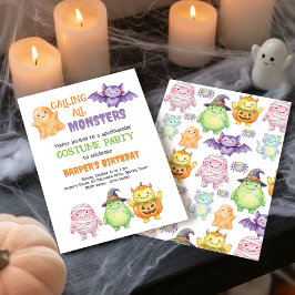 Invitación Llamando a todos los monstruos Fiesta de Cumpleaño