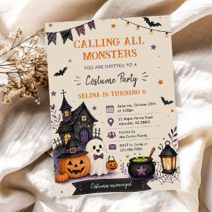 Invitación Llamando a todos los monstruos Fiesta de cumpleaño