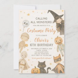 Invitación Llamando a todos los monstruos Halloween Cumpleaño