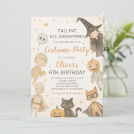 Invitación Llamando a todos los monstruos Halloween Cumpleaño