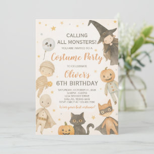 Invitación Llamando a todos los monstruos Halloween Cumpleaño