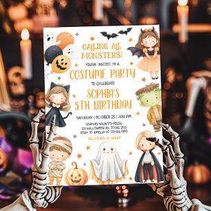 Invitación Llamando a todos los monstruos Halloween Cumpleaño