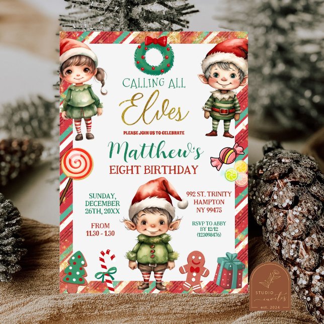 Invitación Llamando a todos los Navidades elfos Cookie Niños  (Subido por el creador)