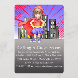 Invitación Llamando a todos los super héroes cumpleaños