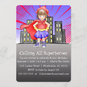 Invitación Llamando a todos los super héroes cumpleaños