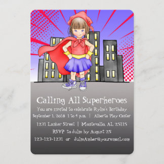 Invitación Llamando a todos los super héroes cumpleaños