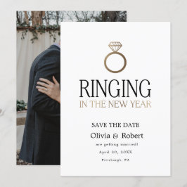 Invitación Llamando en Año Nuevo Salven la fecha con foto