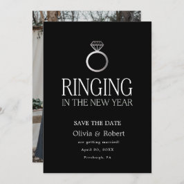 Invitación Llamando en Año Nuevo Salven la fecha con foto