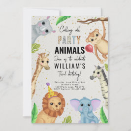 Invitación Llamar a Safari a todos los animales Fiestas
