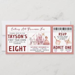 Invitación Llamar a todas las princesas castillo mágico 8 cum