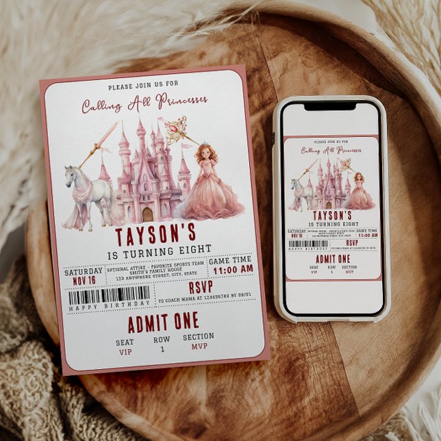 Invitación Llamar a todas las princesas castillo mágico 8 cum (Subido por el creador)