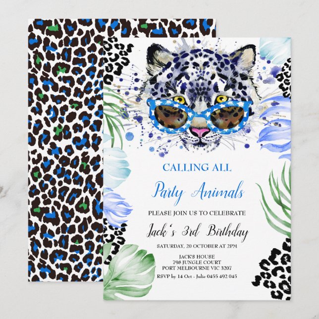 Invitación Llamar a todos los animales de cumpleaños Fiestas (Anverso / Reverso)