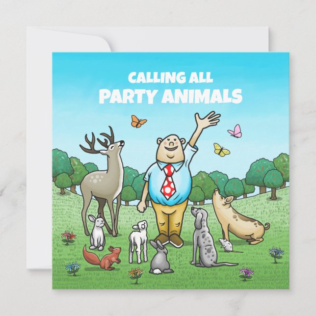 Invitación Llamar a todos los animales Fiestas (Anverso)