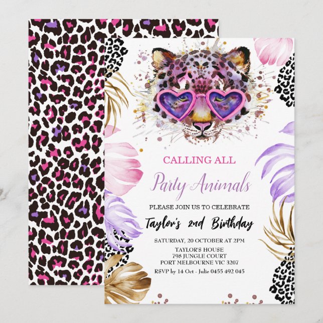 Invitación Llamar a todos los animales Fiestas Cumpleaños (Anverso / Reverso)