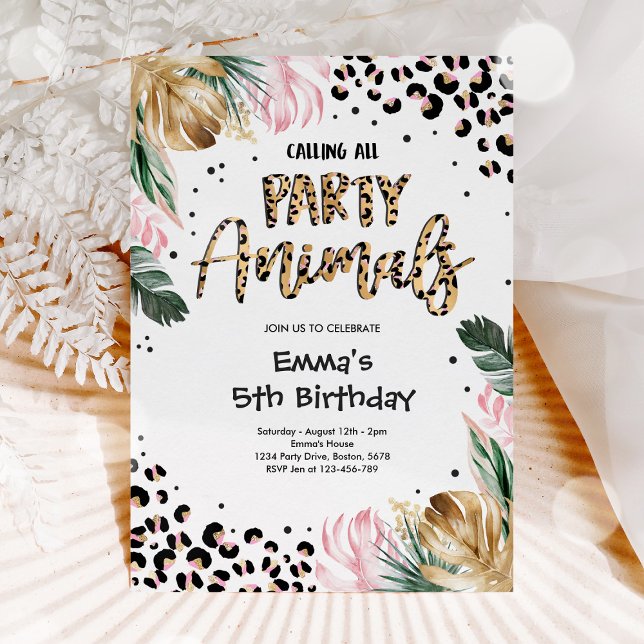 Invitación Llamar a todos los animales Fiestas Leopard Print  (Subido por el creador)