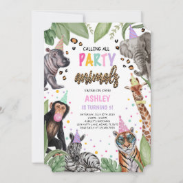 Invitación Llamar a todos los animales Fiestas Safari Cumplea