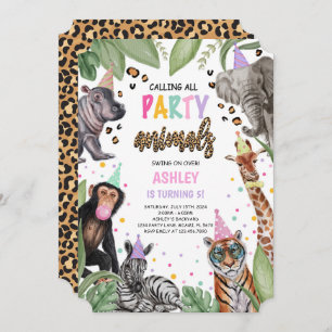 Invitación Llamar a todos los animales Fiestas Safari Cumplea