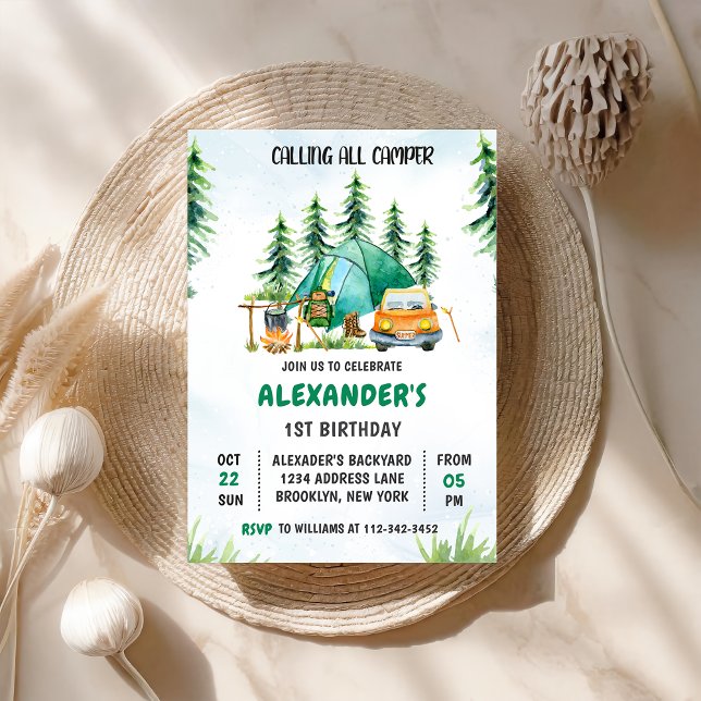 Invitación Llamar a todos los campistas Fiesta de campamento  (Subido por el creador)