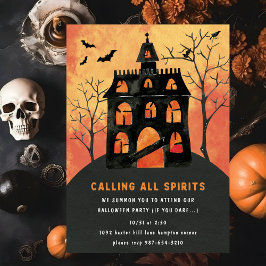 Invitación Llamar a todos los espíritus Halloween en la casa