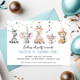 Invitación Llamar a todos los Fiestas Animales simple cumplea
