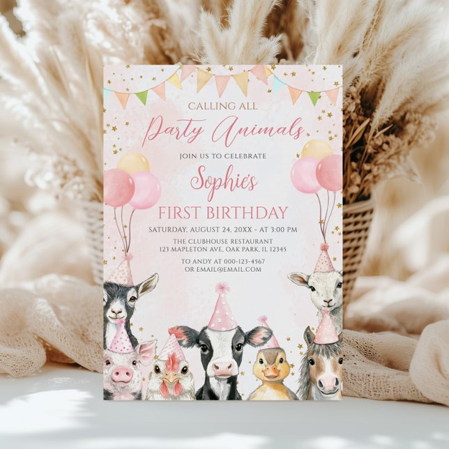 Invitación Llamar a todos los Fiestas de animales Chicas de g (Subido por el creador)
